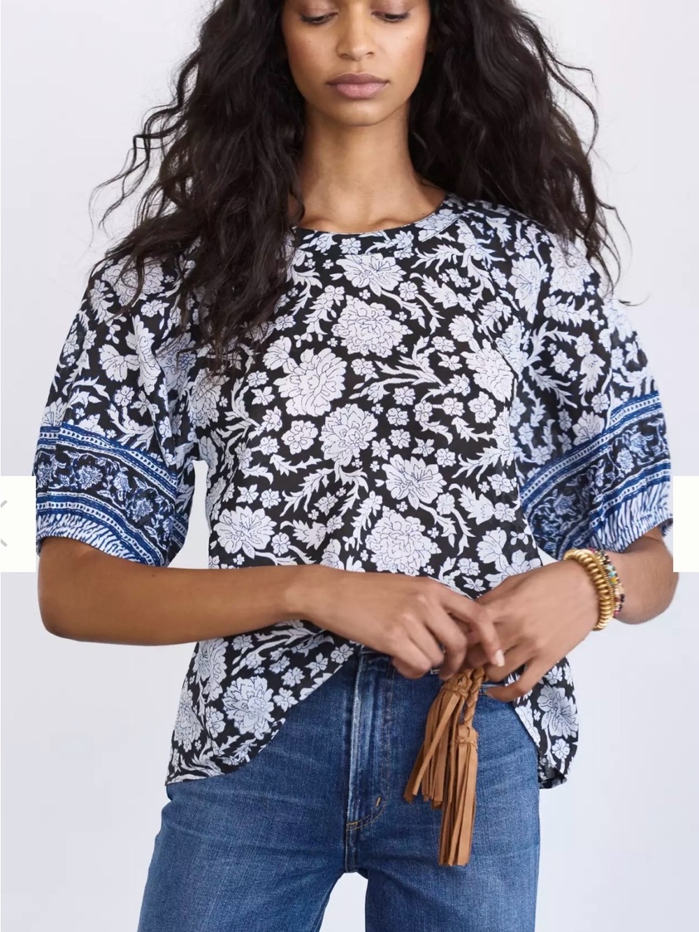 Anthropologie Saison De La Fleur Becca Puff Sleeve Blouse Organic Cotton S Small